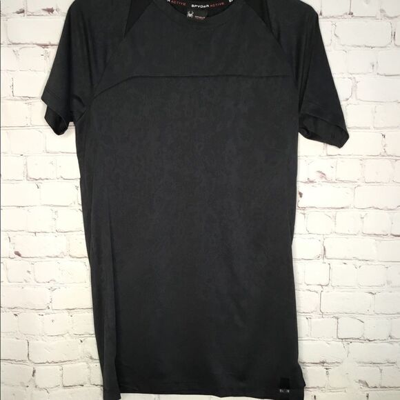 Spyder Men's Active Short Sleeve Tee‎ T-Shirt ProWeb Microfleece Black Size M. - Picture 5 of 8